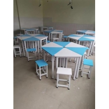 ：正六邊形六角桌凳（邊長70cm，直徑140cm）